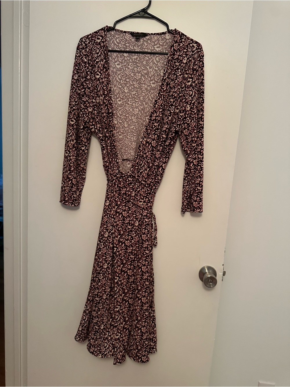 Banana Republic Floral Wrap Dress with Long Sleeves